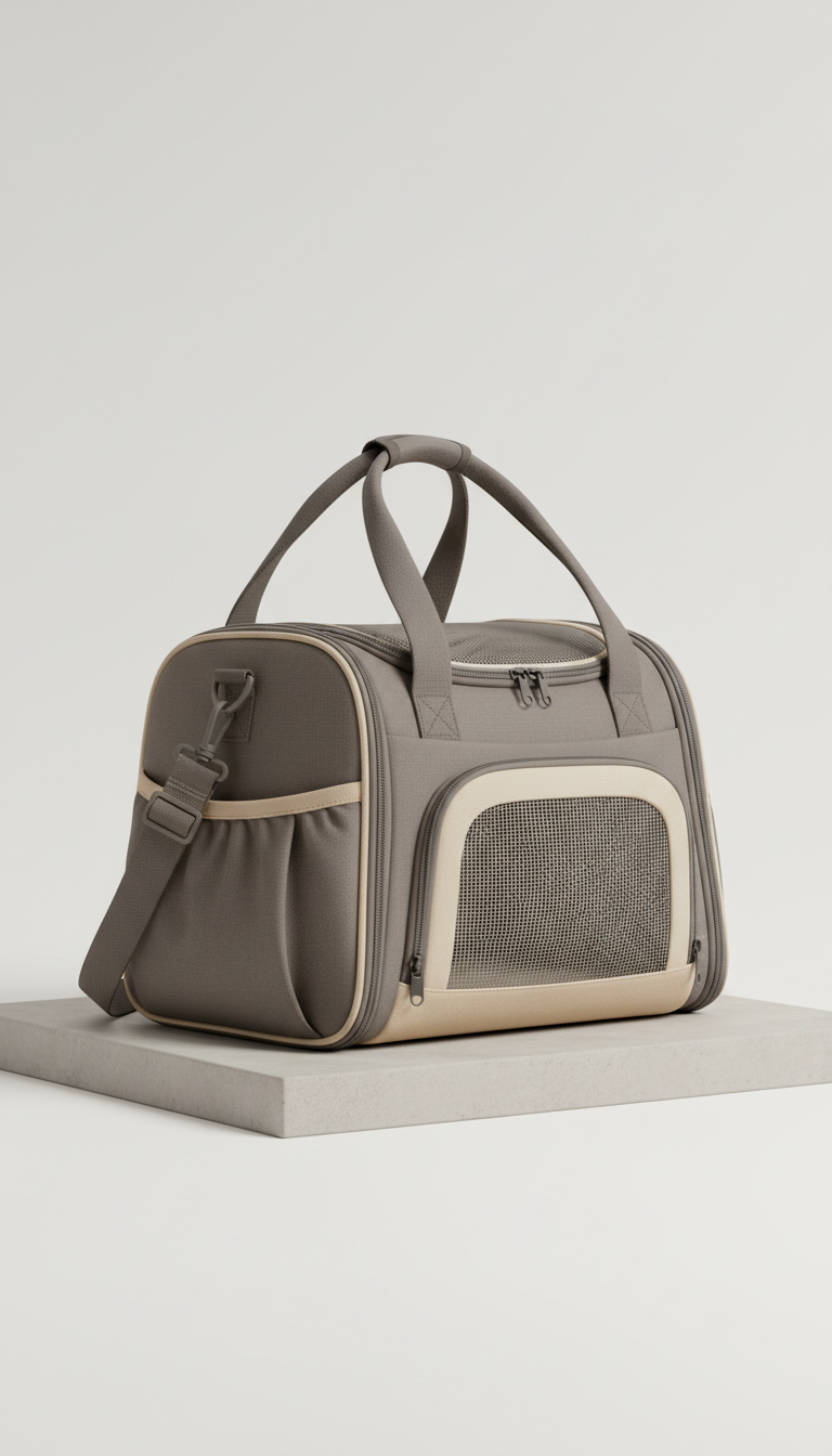 Pebble-Toned Pet Travel Tote